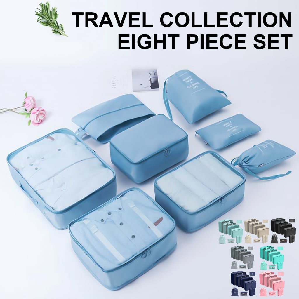 8x/Set Tavel Packing Cubes Suitcase Organiser Small Travel Organiser Luggage Organiser Packing Organisers