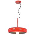 thumbnail image 1 of Éclairage d'Accès 23882LEDDLP-Rouge-SILV 12,75 x 15,75 Po Ronde Bistro Pendentif LED de Couleur&44; Rouge & Argent, 1 of 1