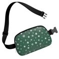 thumbnail image 3 of Green Christmas Snowflake Pattern Cute Fanny Packs for Women,Travel Waterproof Crossbody Fanny Bags Waist Purse for Women Anti Theft Adjustable Strap for Running Travel Cycling, 3 of 6