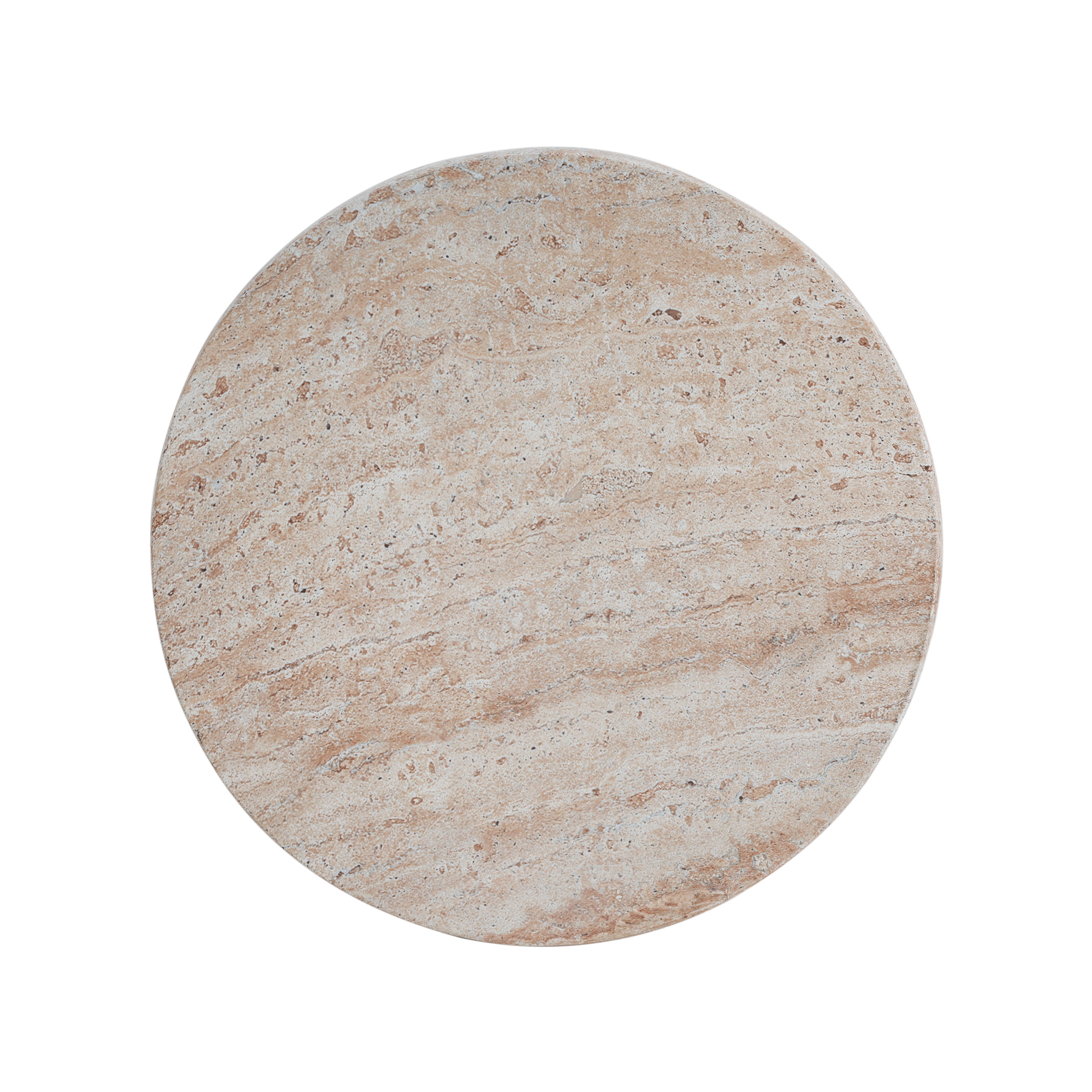 Side Table, Outdoor Indoor Lightweight Concrete Table for Patio Balcony Garden, Travertine Finish