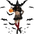 thumbnail image 4 of 1 Set Womens Striped Knee High Socks Long Knitted Arm Warmers Fingerless Gloves for Halloween Costume (Socks+Gloves), 4 of 8