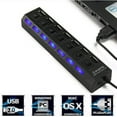 thumbnail image 1 of USB Hub 7-Port USB 2.0 Hub with Individual LED lit Power Switches, 1 of 9