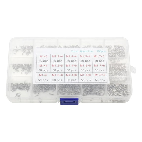 750pcs Small Screws Self-Tapping Screws Tiny Screws Kits Screws Set for Repair Glasses Watches Laptops Screws