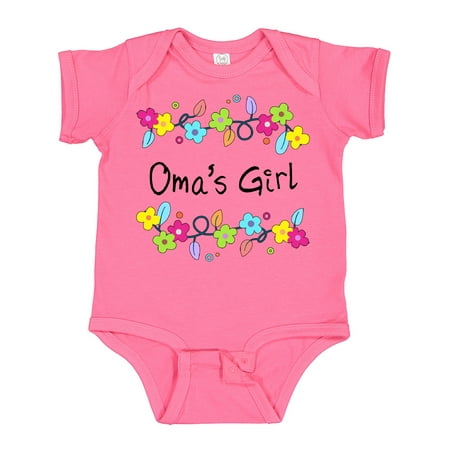 

Inktastic Omas Girl- bright flowers Girls Baby Bodysuit