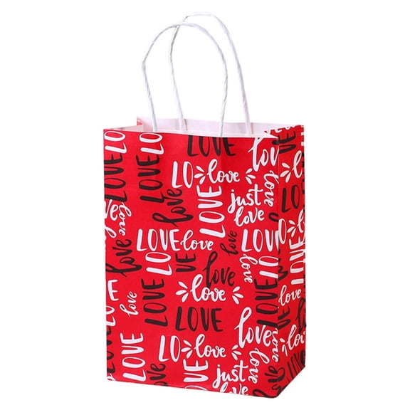 SSNTSY Valentine's Day Tote Bag Heart Gift Bag Paper Warpping Bag Present Bag for Valentine's Day Wedding Birthday Party Favor Supplies