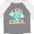 thumbnail image 4 of Inktastic Cute Baby Elephant with Flowers Boys or Girls Long Sleeve Baby Bodysuit, 4 of 5