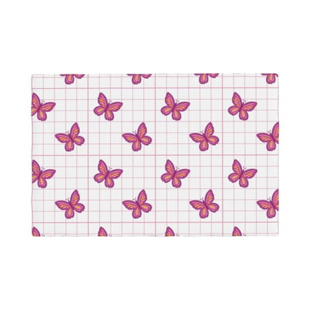 

Placemats Set of 4 / 6 Retro Pink butterfly Grid Y2K 90s Placemats for Dining Table Indoor/Outdoors Heat Resistant Washable Placemats 18 x 12