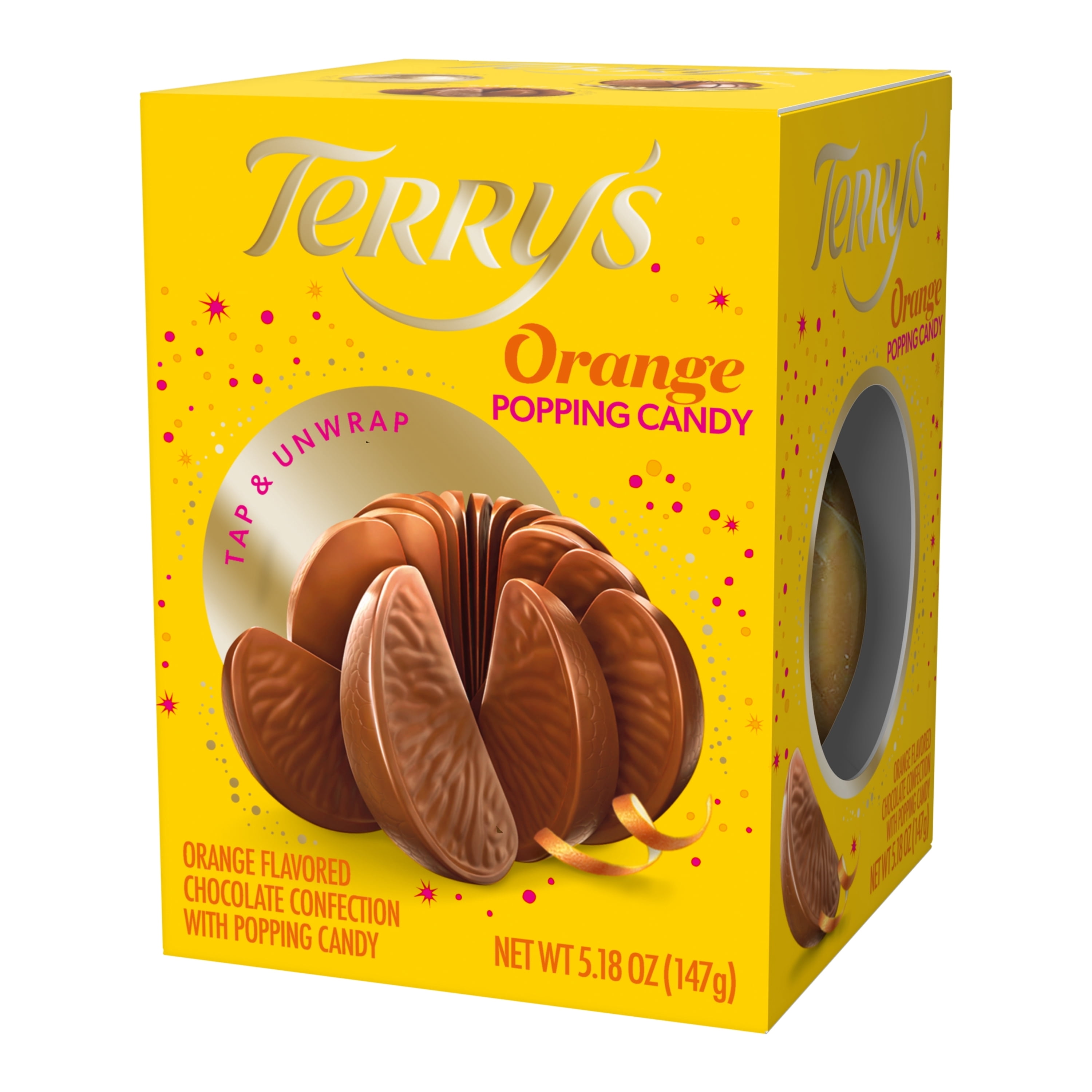 (2 pack) Terry's Chocolate Orange, Milk Chocolate with Natural Orange Flavor and Popping Candy, 5.18oz Box