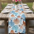 thumbnail image 4 of Watercolor Coastal Table Runner 90 Inches, Ocean Seaweed Coral Starfish Summer Bed Runner Dresser Scarves Tabletop for Indoor Outdoor Parties/Ceremony/Banquet, 13" x 90", 4 of 9