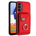 thumbnail image 7 of Designed for Samsung Galaxy A25 5G Case Wallet Credit Card Holder with Rotation Finger Ring Kickstand, Hidden Pocket Anti-Scratch PU Leather Shockproof Protective Cover for Galaxy A25 5G, Red, 7 of 7