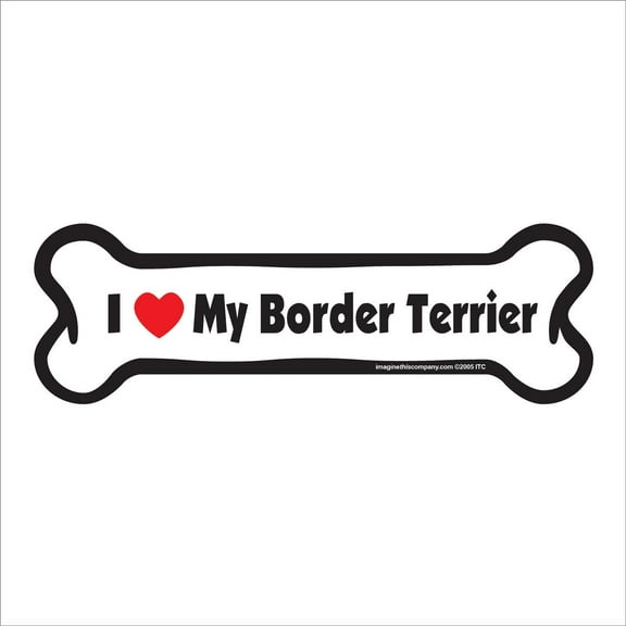 I Love My Border Terrier Bone Magnet