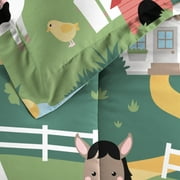 Dream Factory Barnyard Animals Full Bed in a Bag Multi, Microfiber, 100% Polyester Fill, Unisex, Child