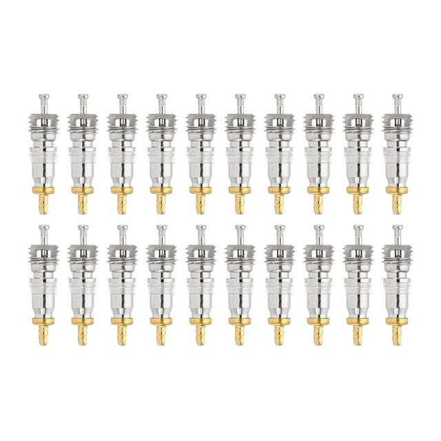 20 núcleos de válvula de acondicionado, núcleos de válvula de servicio de refrigeración, accesorio de mantenimiento de portátil, resistente