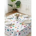 thumbnail image 3 of Colorful Polka Dot Suqare Tablecloth - 54 x 54 Inch, Rainbow Point Vibrant Waterproof & StainResistant Tablecloth, Washable Oil-proof Table Cover for Dining/Party/Wedding/Camping/Buffet, 3 of 9
