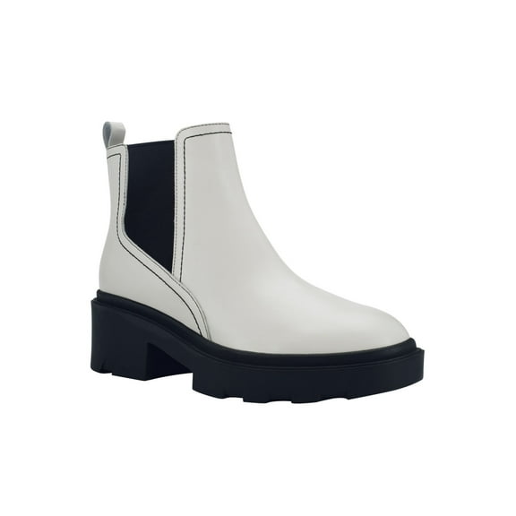 Marc Fisher Marc Fisher Womens Wade Lug S Chic Cream, Black 7.5M