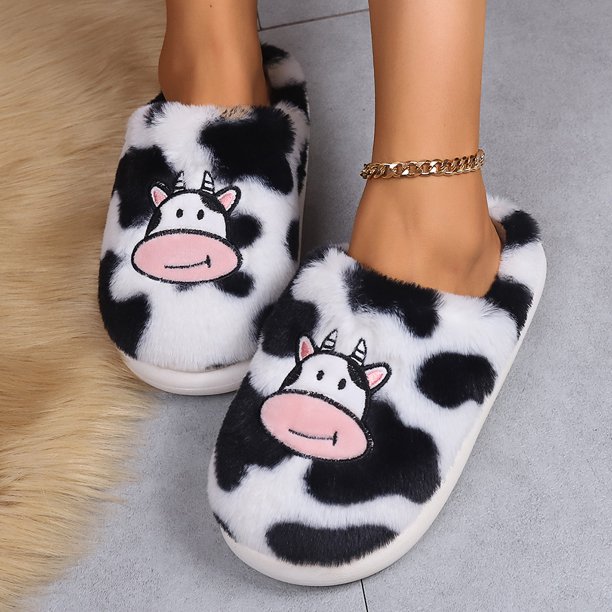 Pantufla Zapatillas de vaca unisex para parejas, acogedoras zapatillas de casa para adultos para invierno en interiores DQrwqpou Tenis De Mujer Tenis De Hombre
