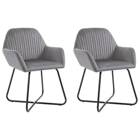 vidaXL Dining Chairs Upholstered Chair with Metal Legs for Living Room Velvet