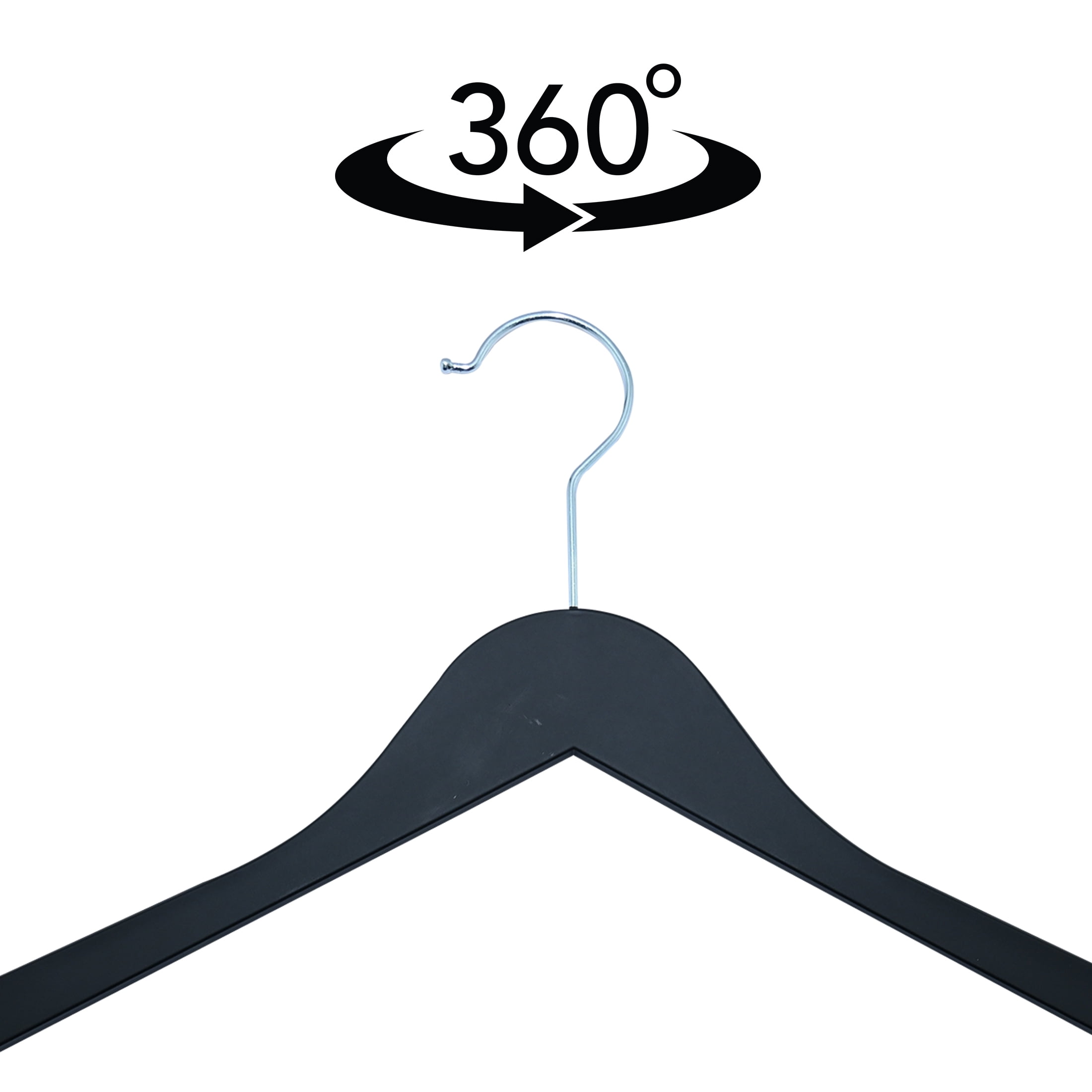 Better Homes & Garden Non-Slip Adult Hangers for Any Clothing Type, Rubber, Rich Black 5 Count
