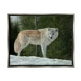 thumbnail image 3 of Stupell Industries Wild Coyote Wolf Gazing Snowy Forest Clearing Painting Luster Gray Floating Framed Canvas Print Wall Art, Design by David Stribbling, 3 of 5