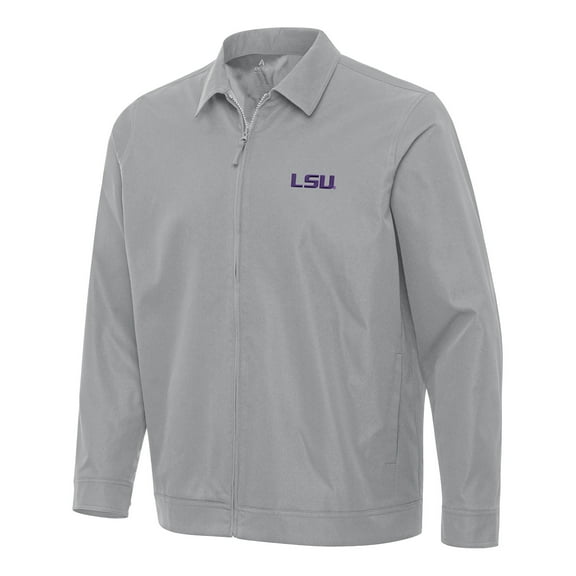 Men's Antigua  Gray LSU Tigers Pivot Full-Zip Jacket