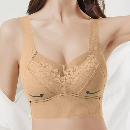 LLYWEY Bras No Underwire Clearance Padded Bra Ladies Balconette Bra Style-1053 Women s Plus Compression Bra Feature Adult Female Bralette Sports Bras Khaki 38B