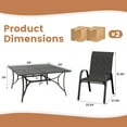 thumbnail image 4 of ELPOSUN Outdoor Dining Set of 5, Patio Table and Chairs Set, Textured Glass Tabletop, 4 Stackable Patio Chairs, Patio Furniture, Balcony, Porch, Lawn- Brown, 4 of 6
