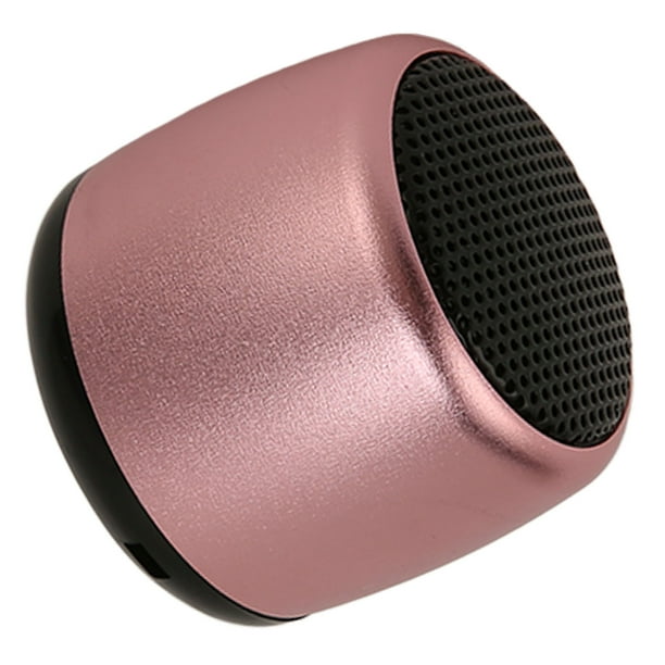 Mini altavoz Bluetooth Subwoofer pesado Recargable por USB Altavoz inalámbrico portátil de metal para teléfono Tablet PC Rosa