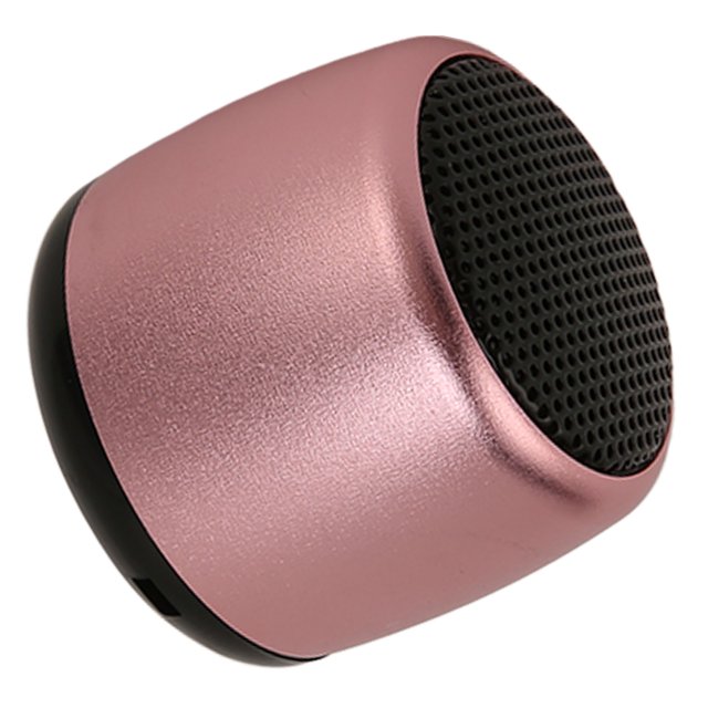 Mini altavoz Bluetooth Subwoofer pesado Recargable por USB Altavoz inalámbrico portátil de metal para teléfono Tablet PC Rosa