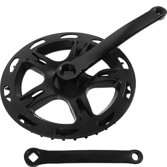 Bicycle Crank Set with Sturdy Steel Chainring and Crank Arm for Easy Repair Black 1 Set