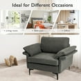 thumbnail image 5 of Costway Set of 2 Linen Fabric Accent Armchair Upholstered Single Sofa w/ Metal Legs Gray, 5 of 9