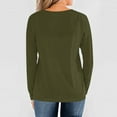 thumbnail image 4 of Womens Casual Henley Tops Solid Color Button Down V Neck Long Sleeve Pullover Loose Fit Tunics Tee, 4 of 6