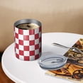 thumbnail image 3 of 12oz Coffee Tumblers Red and White Checkered Pattern Stainless Steel Vacuum Insulated Travel Tumbler Coffee Cups Mug with Lid and Straw with Cleaning Brush for Cold & Hot Drinks, 3 of 5