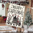 thumbnail image 2 of JANI Merry Christmas Trees House Flag 28x40 Inch Double Sided Burlap,Winter Buffalo Plaid Christmas Pine Tree Snowflake Large Flag Yard Holiday Outdoor Outside Xmas Farmhouse Decoration, 2 of 4