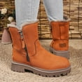 thumbnail image 5 of Viluyesy Womens Snow Boots, Thick Sole Round Toe Side Zipper Winter Warm Mid Calf Boots Orange, 5 of 7