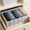thumbnail image 5 of Pants Organizer Medium, Souew 6 Compartment Mesh Drawer Divider Bag 32x17x12cm White, Spring Wardrobe Organization for Leggings, Clothes & Underwear Storage, 5 of 6