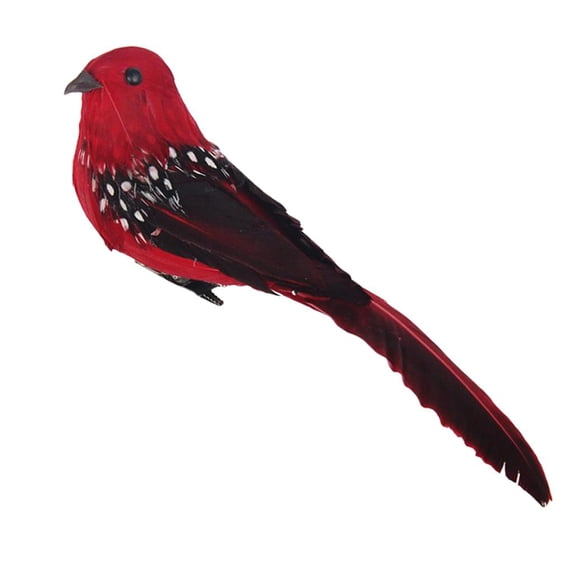 Artificial Feathered Foam Birds, DIY Birds Crafts Ornament for Decoration, Red