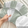 thumbnail image 4 of Queen Size Fitted Sheet Set - Sage Green Stripe 3 Piece Bedding Sets 16" Deep Pocket Fitted Sheet with 2 Pillowcases, Modern Simple Geometric White Striped Brushed Microfiber Hotel Luxury Bed Sheets, 4 of 9