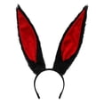 thumbnail image 1 of Bonita diadema con orejas, tocado, capucha con orejas de conejo, accesorios para disfraz Negro, 1 of 3