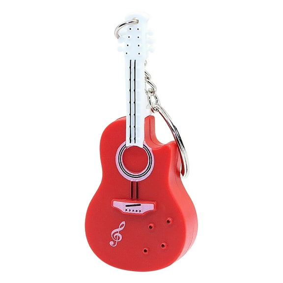 Yonrjhukm Funny Guitar with Led Light Sound Keychain Keyring Hanging Ornament