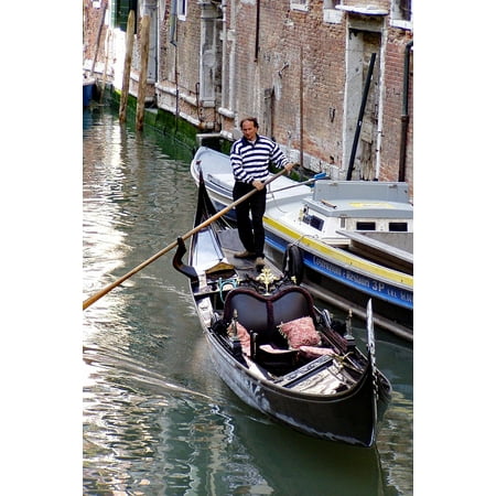 LAMINATED POSTER Channel Italy Gondolier Taxi Venice Gondola Poster Print 24 x