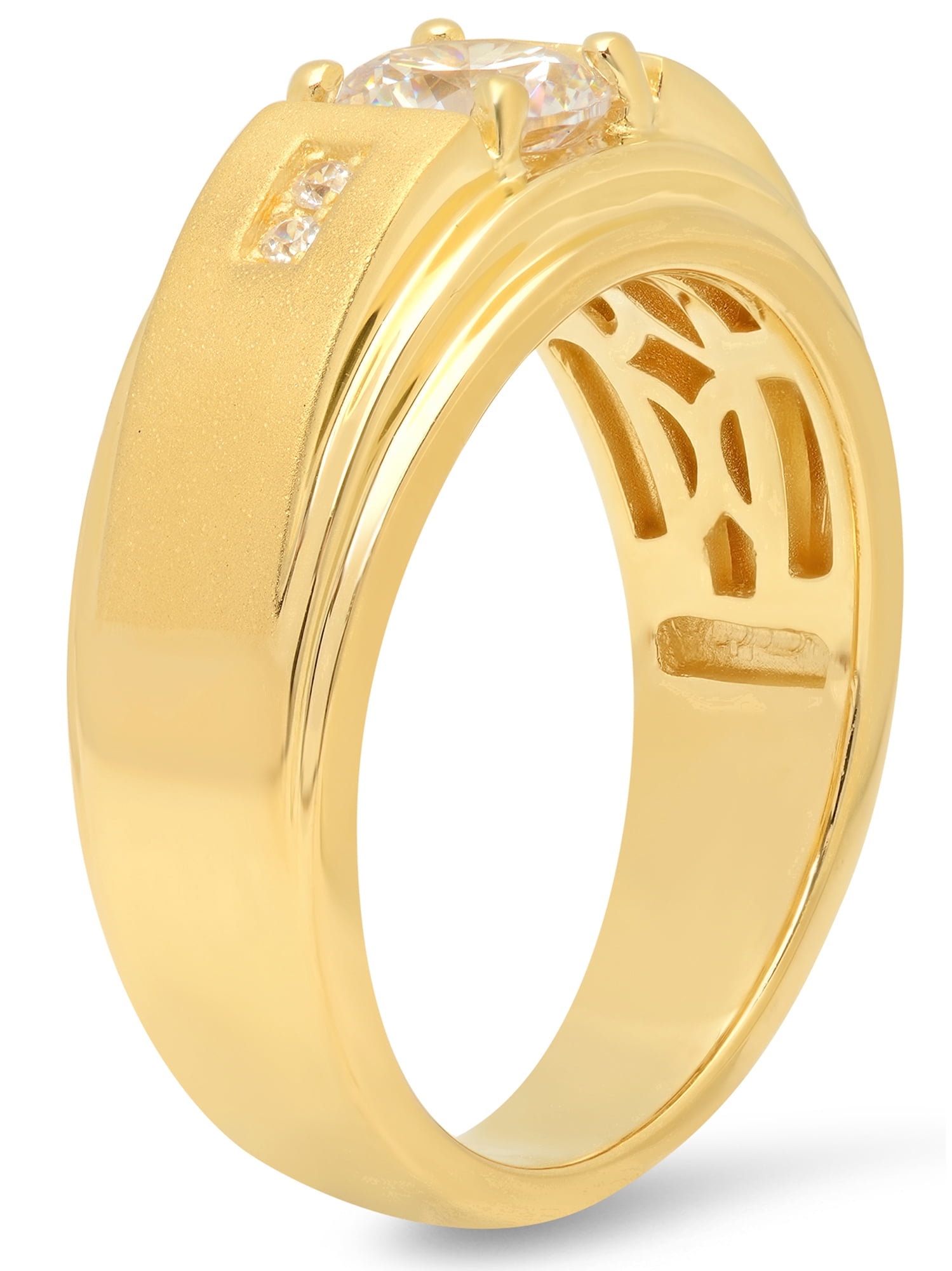 Men's Sterling Silver 4 Carat Cubic Zirconia Solitaire Ring - Bold Statement Pinky Or Band Ring, Size 6.5