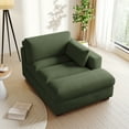 thumbnail image 5 of UIXE Chaise Lounge Indoor Upholstered Corduroy Sofa with Left Armrest for Living Room Bedroom, Green, 5 of 7