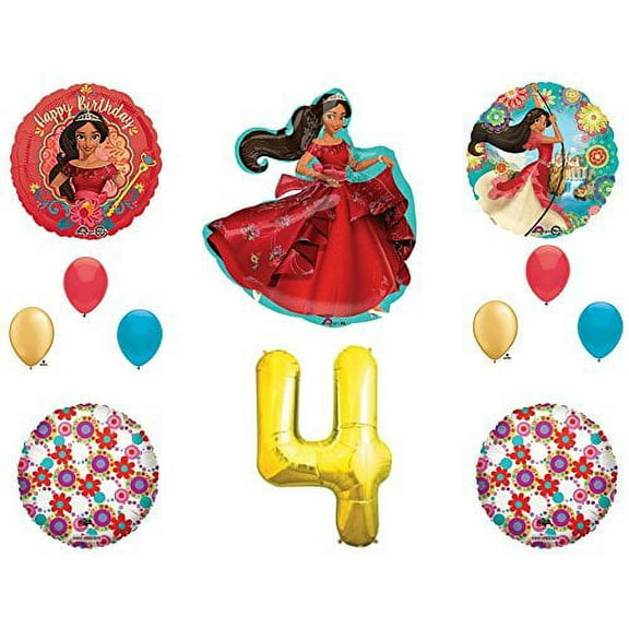 ELENA OF AVALOR 4th Fourth Happy Birthday Party Balloons Decoration Supplies Disney Show