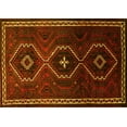 thumbnail image 1 of Ahgly Company Machine Washable Indoor Rectangle Persian Yellow Traditional Area Rugs, 2' x 4', 1 of 4