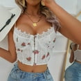 thumbnail image 2 of Lolmot Women's Sexy Vest, Fashion Floral Print Lingerie Lacing Hollow Top Girdle Breastplate Suspender Corset, 2 of 5
