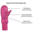 thumbnail image 3 of N'Ice Caps Kids Waterproof Thinsulate Mittens Reflector Winter Snow Gloves Boys Girls Toddler Pink, 3 of 6
