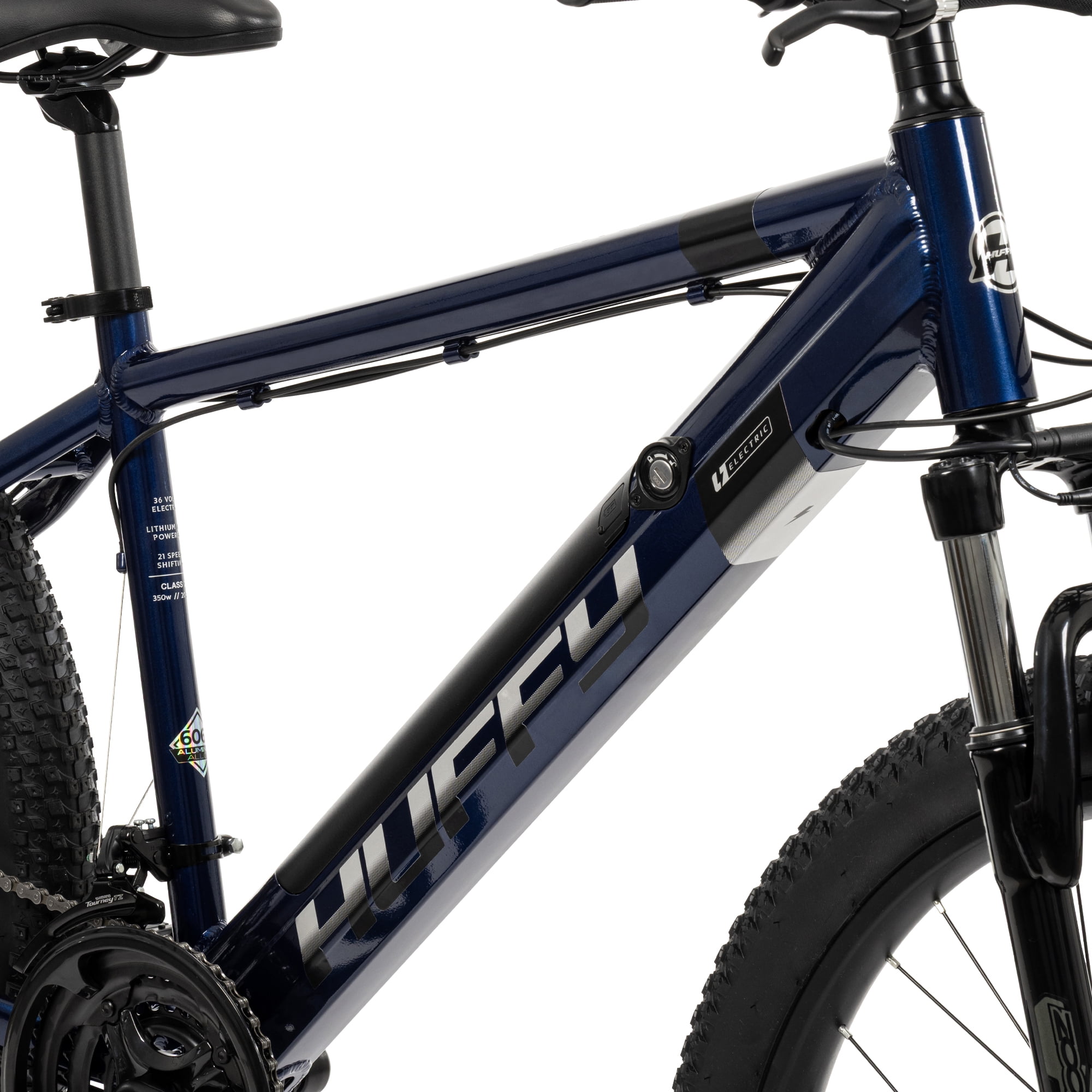 Huffy 27.5" Vertis Electric Mountain Bike, Fits Riders 60"+, Blue, Adult, Unisex