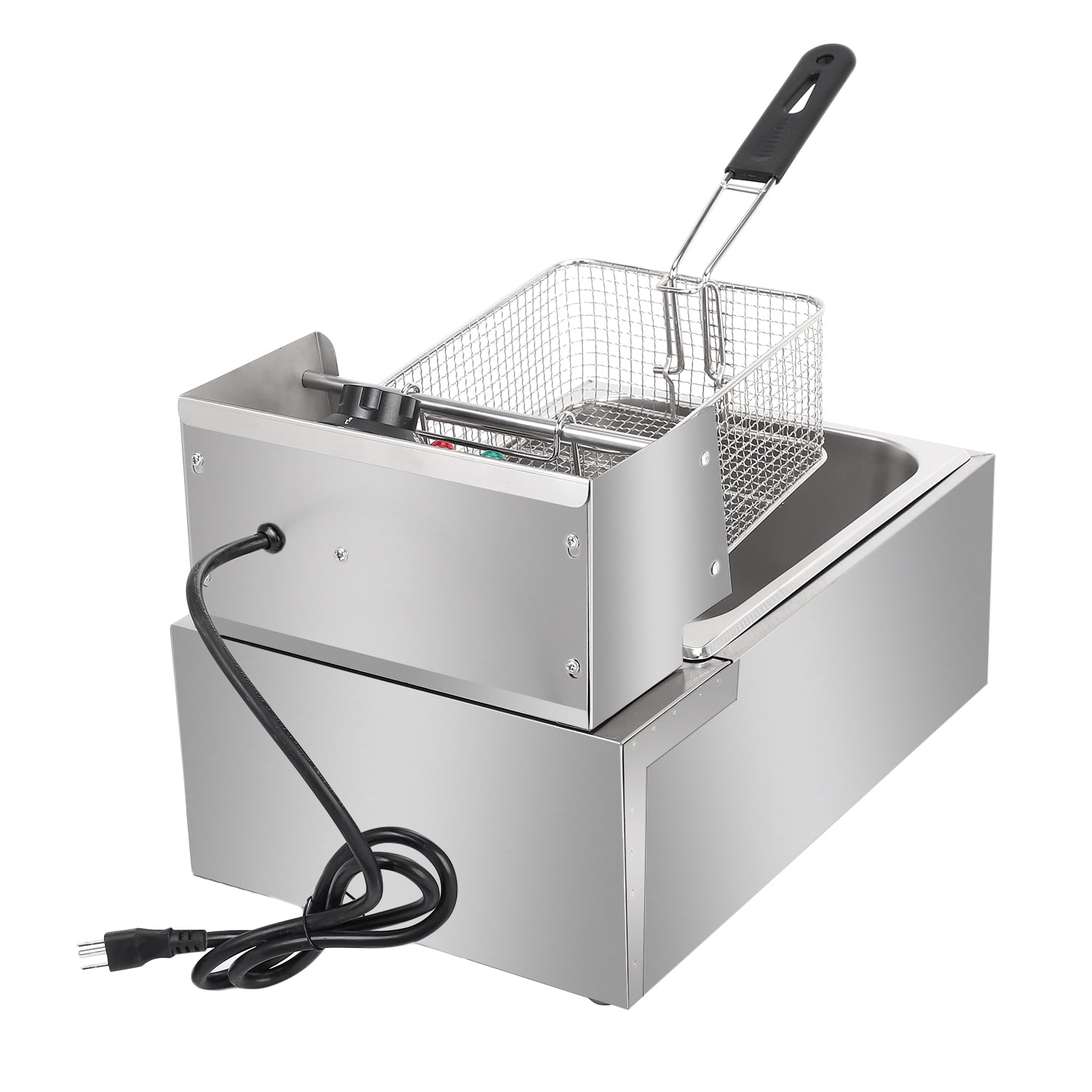 Kepooman Electric Deep Fryer w/Basket & Lid, Countertop Kitchen Frying Machine, 2.5KW 6.3QT/6L Kepooman Electric Deep Fryer w/Basket & Lid, Countertop Kitchen Frying Machine, 2.5KW 6.3QT/6L