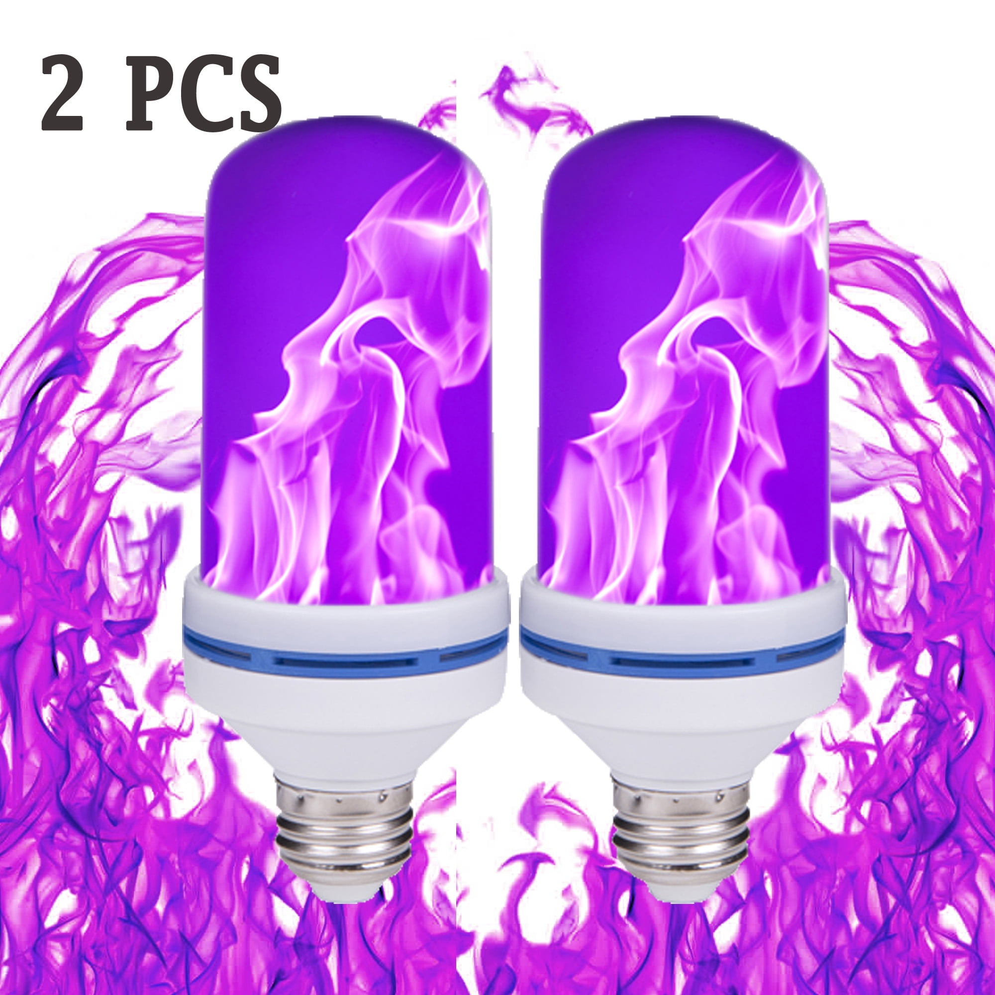 LELINTA 2 Pack LED Flame Effect Fire Light Bulbs E26, 108pcs 2835 LED