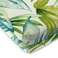 thumbnail image 4 of Jordan Manufacturing 48" x 18" Seneca Caribbean Turquoise Leaves Rectangular Outdoor Settee Swing Bench Cushion with Ties, 4 of 12